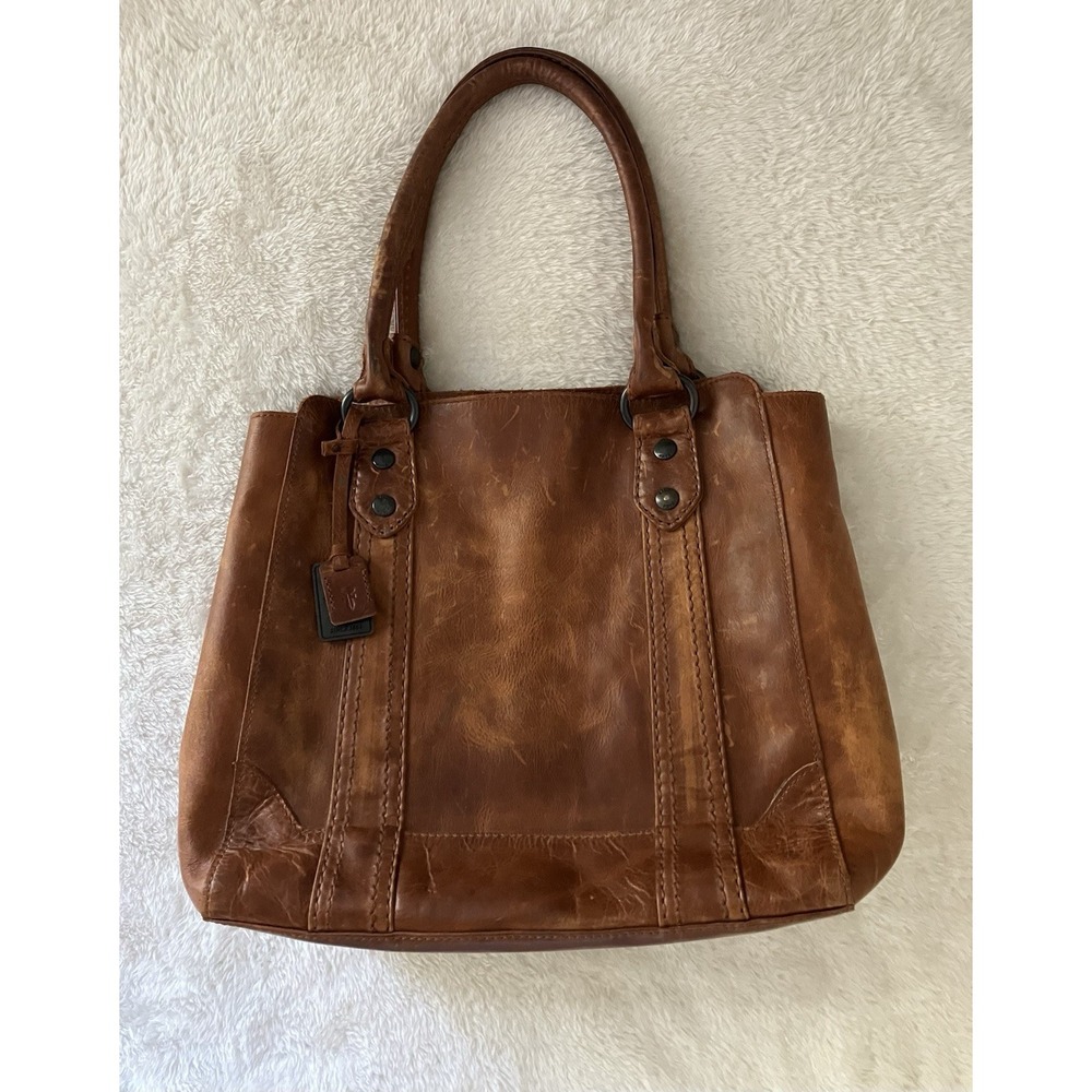 Frye Melissa Tote In Distressed Brown Leather